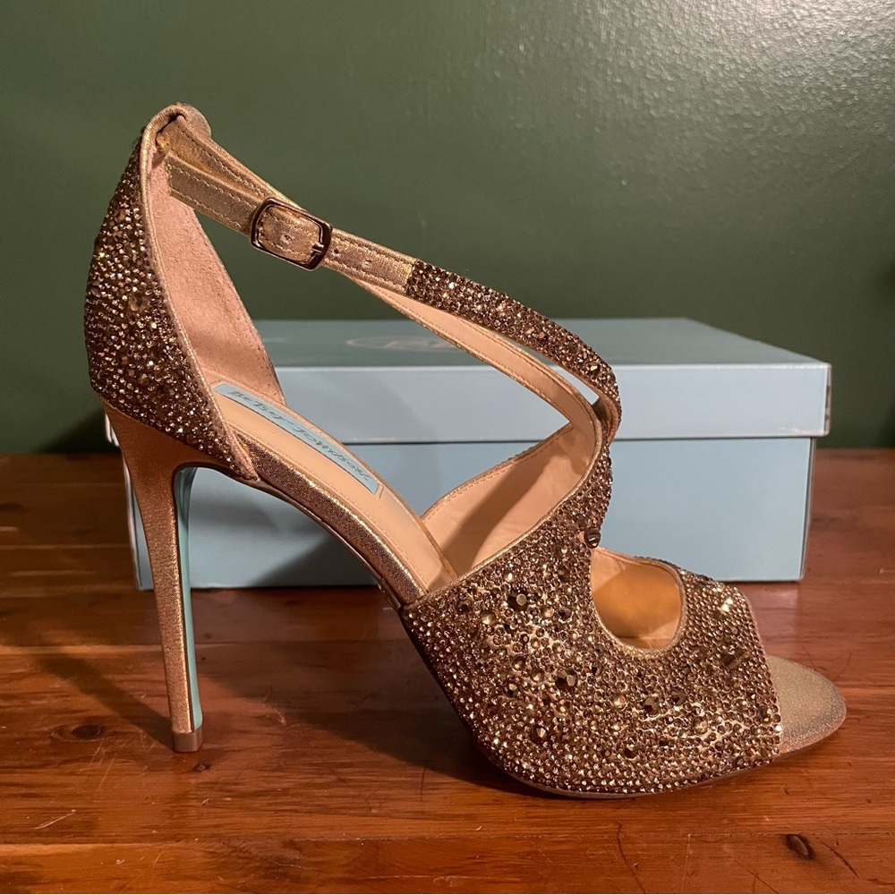 Blue by Betsey Johnson Sage Evening Sandals | Bayli Heel - Gold